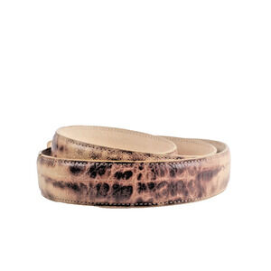 Vintage Terry Stack Croco Print Italian Leather Skinny Belt Women’s Size L